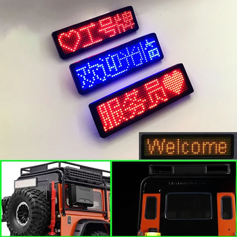 LED-Anzeige DIY-Text für 770 RC Crawler Auto Traxxas Trx4 Verteidiger Axial Scx10 Rc4WD D90 Tamiya