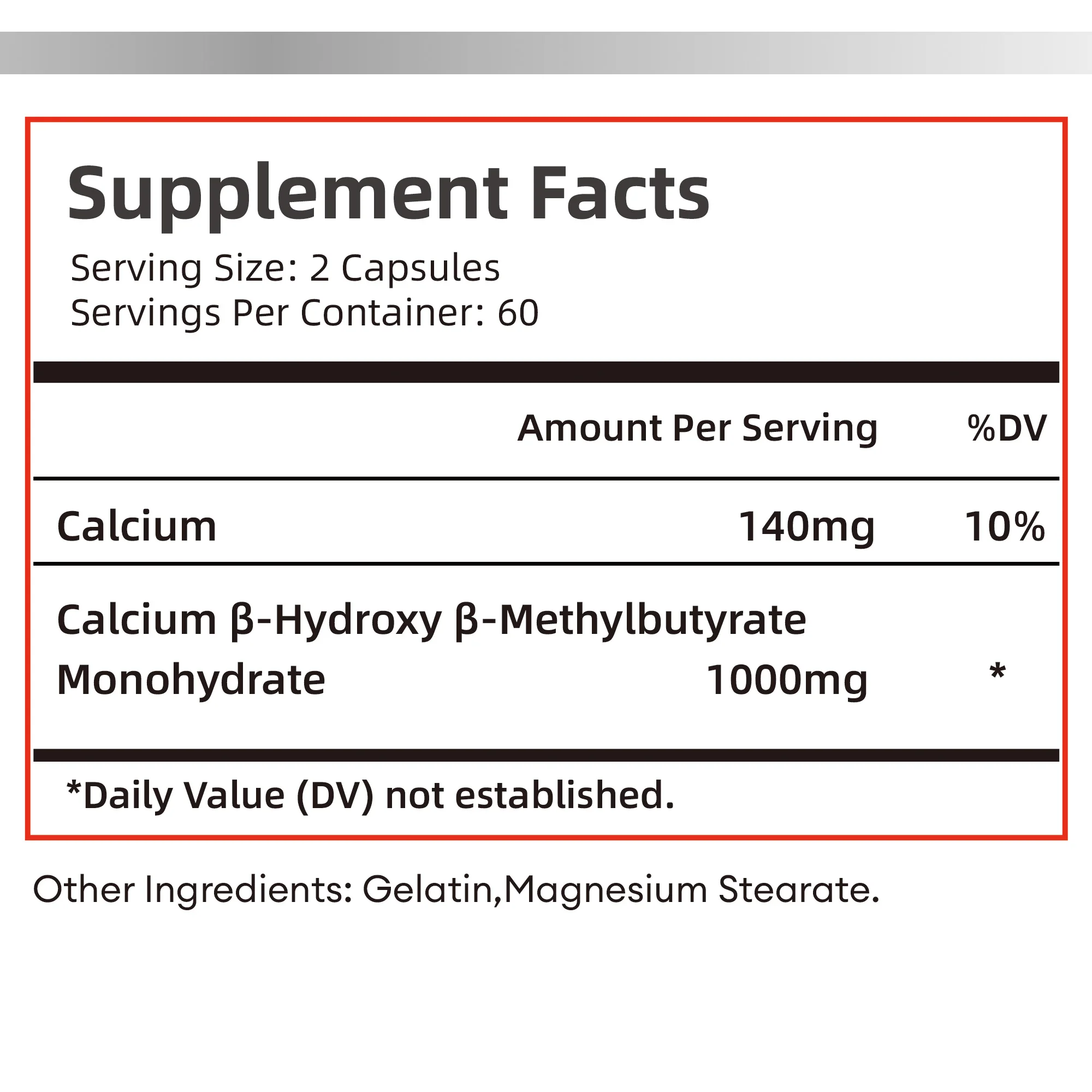 HMB Supplements - Replenish Energy and Improve Endurance, Promote Muscle Growth & Recovery Relieve Muscle Loss - 120 Capsules