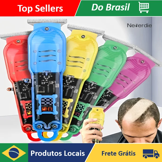 Professional Hair Cutting Machine Smart Lcd Electric Shaver Transparent Wireless-Neverdie Store