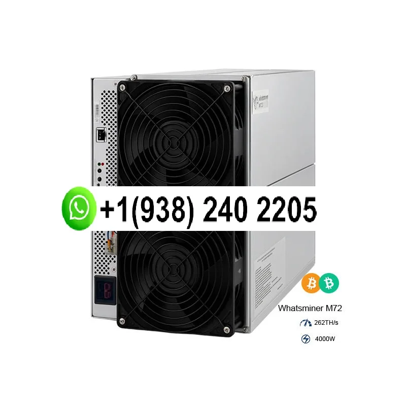

brand new MicroBT WhatsMiner M72S 264~300T 13.5J/T Bitcoin Miner