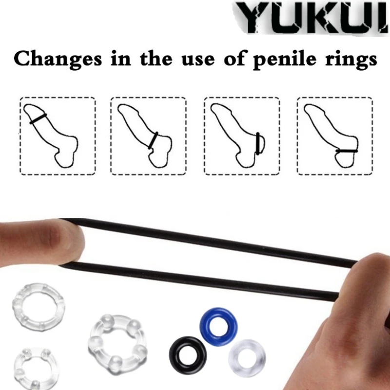 3 Pcs/Set Cock Penis Ring Male Delay Ejaculation Lasting Sex Toys For Man Adults Silicone Erection Ring Men Dick Enlargement Toy