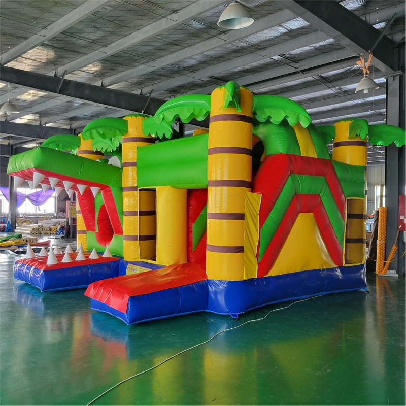 High Quality Dinosaur Theme Rainforest Topic Inflatable Huge castle combo inflatable bouncy jumping castle with slide