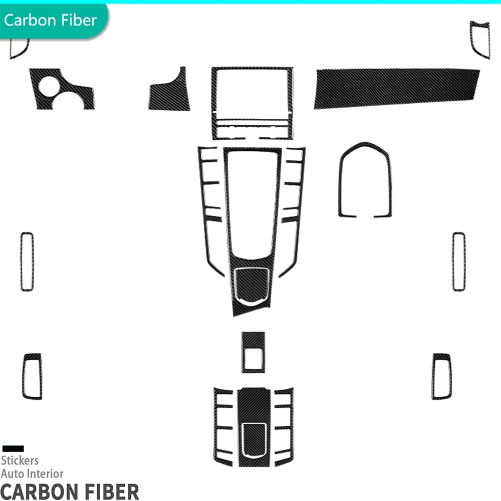 21Pcs Real Carbon Fiber Interior Full Kits Central Console Gear Trim For Porsche Panamera 970 2010 2011 2012 2013 2014 2015 2016