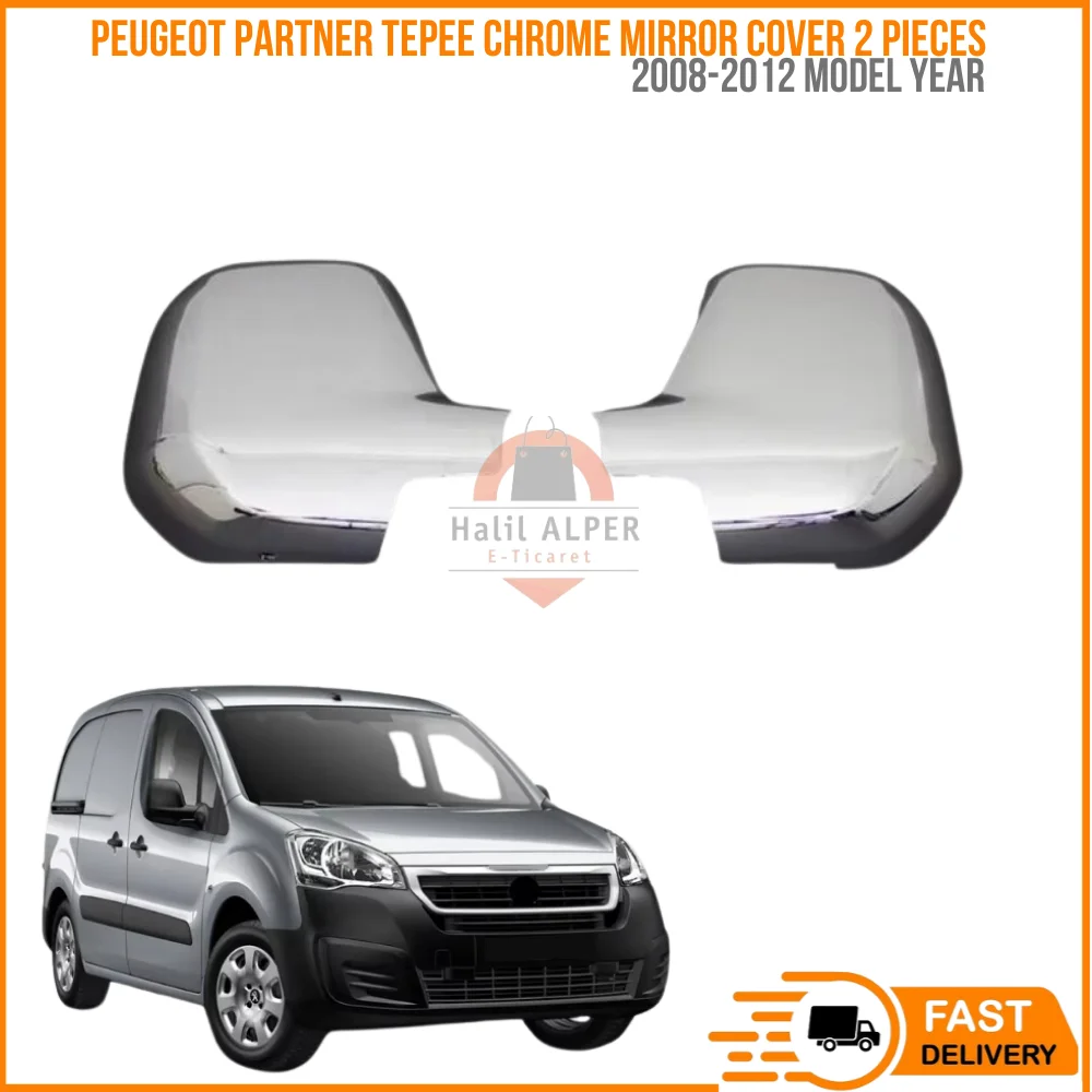 

For Peugeot Partner Tepee chrome mirror cover 2 pieces. Abs. From 2008 to 2012. ISO9001/2008 A + quality modified