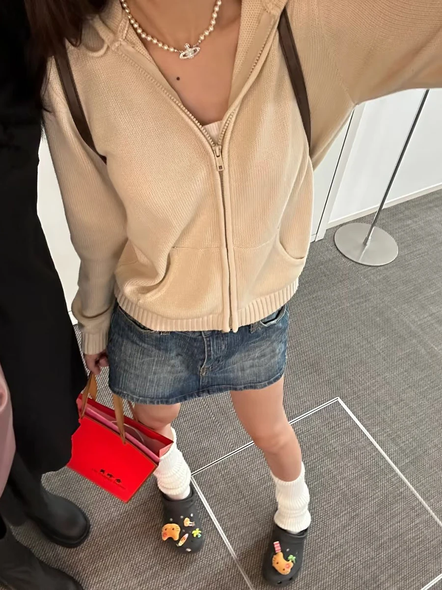 Милый однотонный вязаный карди – обзор и цена Crop Cardigan Vintage