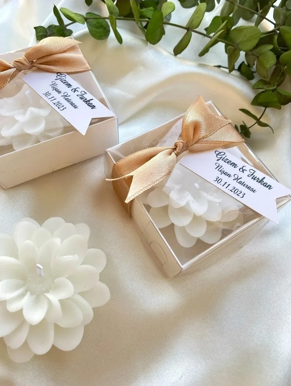 Customizable Wedding Candle Favors, Rose Candle Gifts Bulk, Baptism Gift Box Set, Bridesmaid Candle, Flower Candle, Babyshower Gift, Wedding Gift