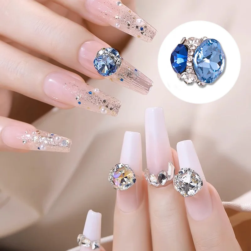 10 個 3D 積層ネイルアートラインストーンパイルチャームパーツパールクリスタルダイヤモンドアクセサリーアートラインストーン Materail ラインストーン