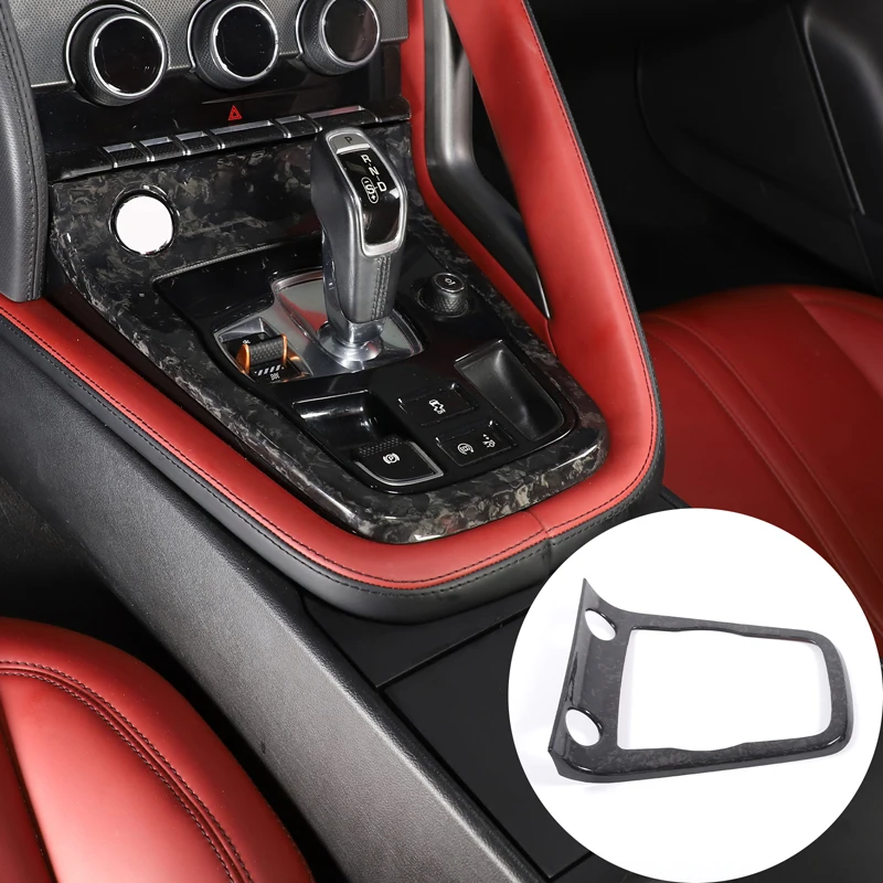 

For 2013-2022 Jaguar F-TYPE Real Carbon Fiber Car Center Console Gear Shift Control Frame Gearshift Panel Cover Car Accessories
