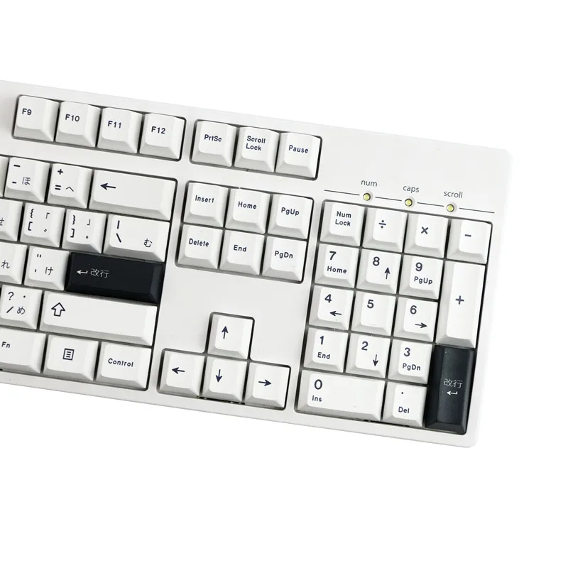 Clavier mécanique à sublimation PBT sans profil, touches japonaises, noir et blanc, clavier pour commutateur MX 61, 129 prédire, 64/68