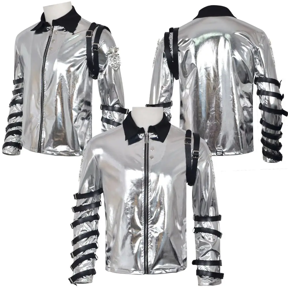 MJ Michael Cosplay Costume Jacket Coat For Adult Men Stage Performance Outfits Roleplay Fantasy Clothes Halloween Carnival Suit