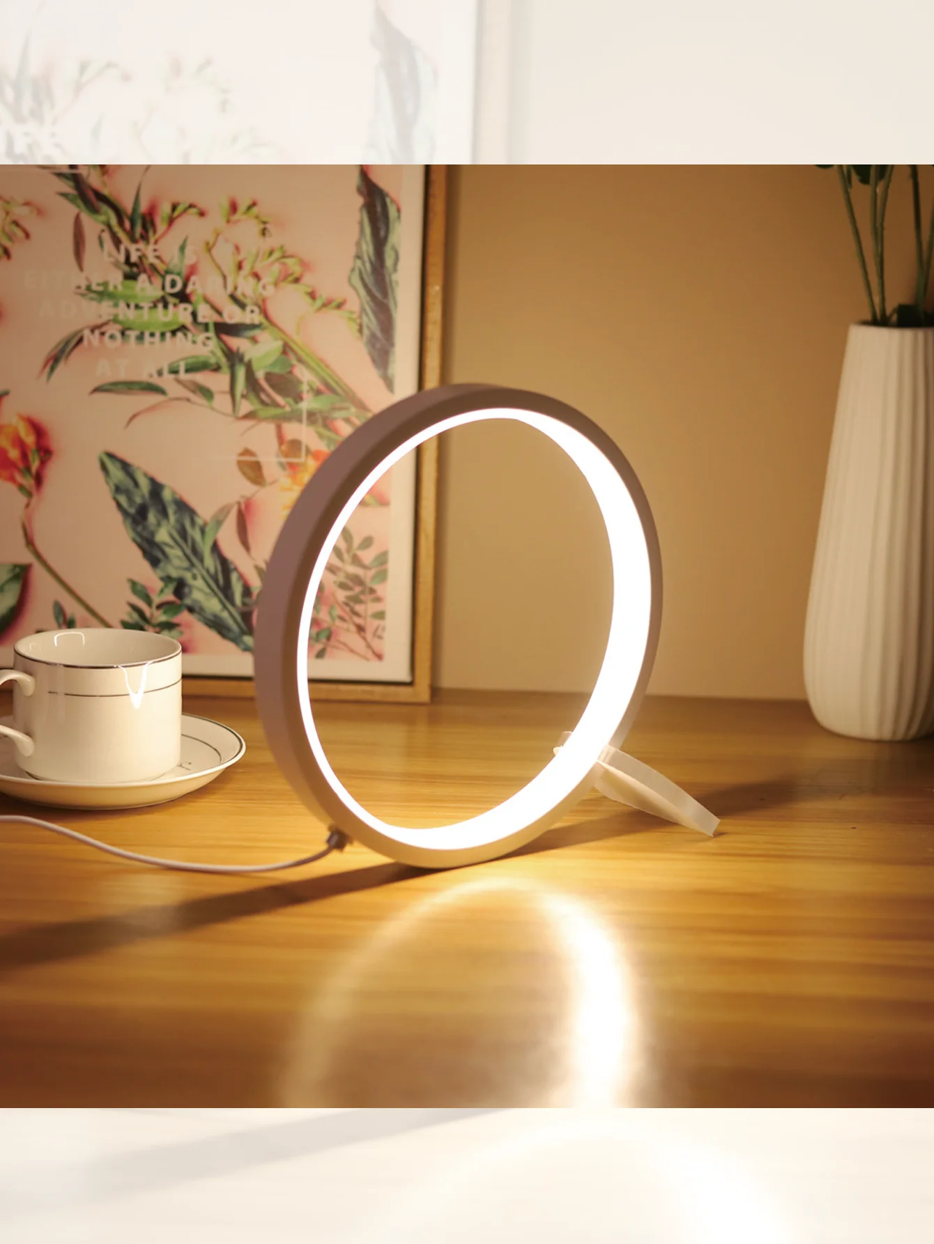 16cm Round LED Table Lamp USB Button Stepless Dimming Reading Desk Lamp Bedroom Decor Night Light Bedside Table Lamp