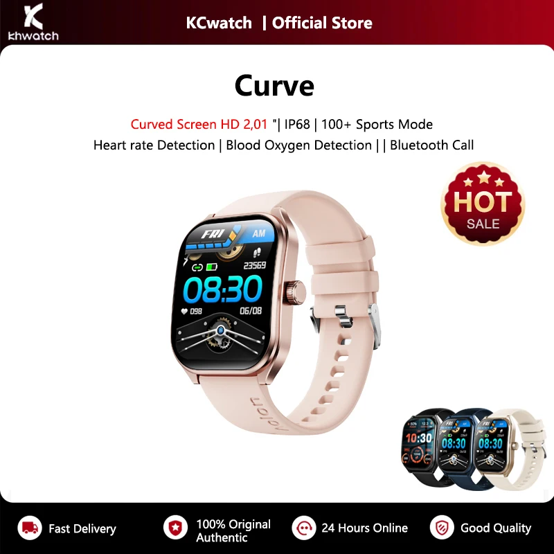 KHwatch Uomo Orologi 2.01 "Schermo Curvo IP68 Sport Orologi Impermeabili 5.3 Bluetooth Orologio Digitale Per Uomo bambini Ragazzo Studente Adolescente