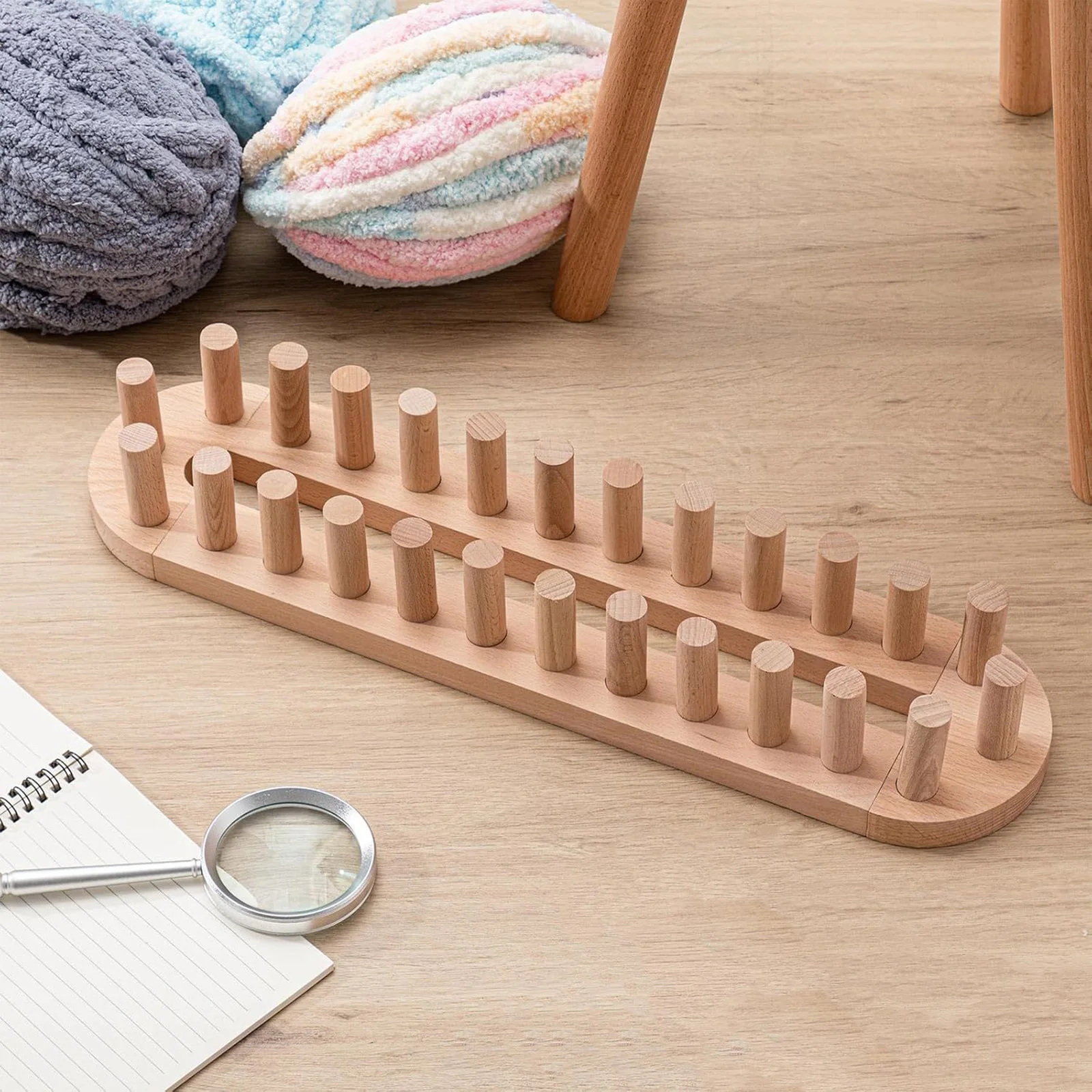 

Wooden Knitting Loom Knitting Loom Adjustable Size Easy to Use Yarn Craft Chunky Knitting Blanket Loom No Needle Required