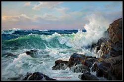 Waves Crashing 2 - Counted Cross Stitch Kits - DIY Handmade Needlework for Embroidery 14 ct Cross Stitch Sets DMC Color