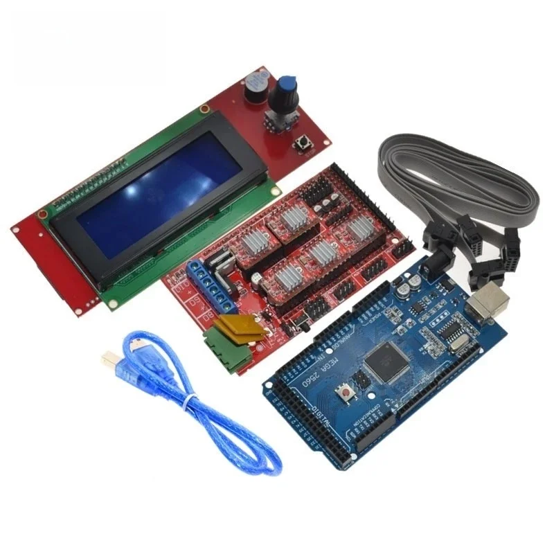 1 zestaw Mega 2560 R3 + 1 szt. Kontroler RAMPS 1.4 + 5 szt. Moduł sterownika krokowego A4988 + 1 szt. 2004 kontroler do zestawu drukarki 3D — zdjęcie produktu 6