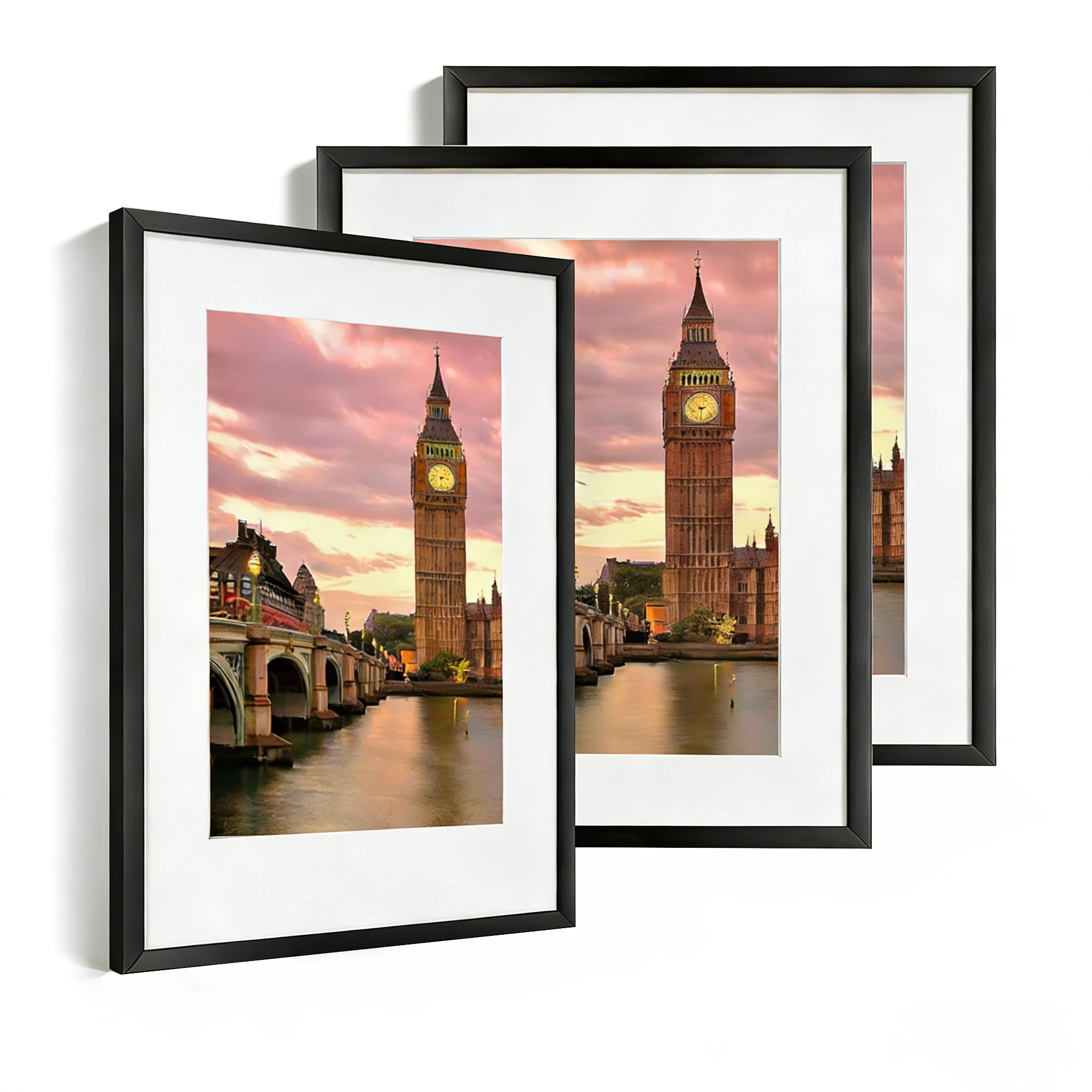 

3 шт. 40x50 40x60 см фоторамки алюминиевые современные фоторамки черные с ковриком для настенного искусства монтаж холст с принтом домашний декор