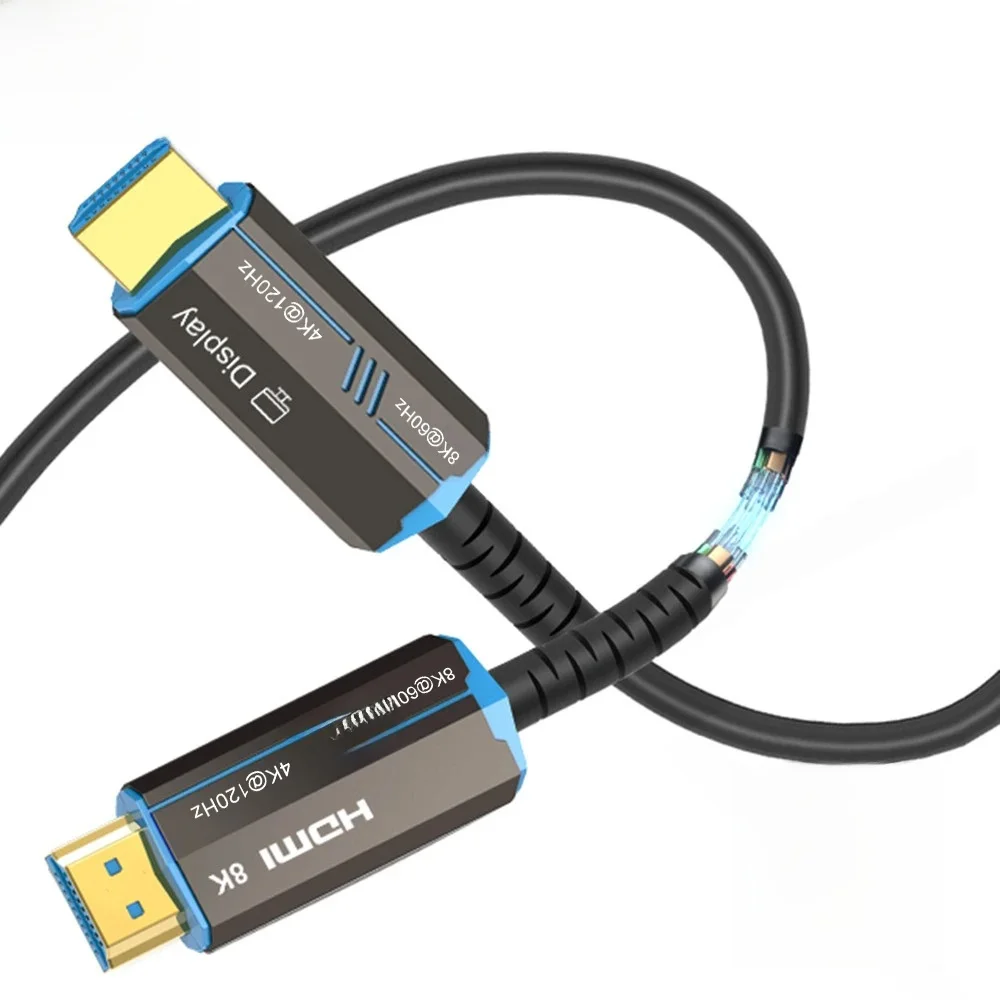 LMCNZZ 8K HDMI 2.1 Cable Fiber Optic Hdmi Cable 120Hz 48Gbps HDR HDCP for HD TV Box Projector Ps3/4 Ultra High Speed Computer