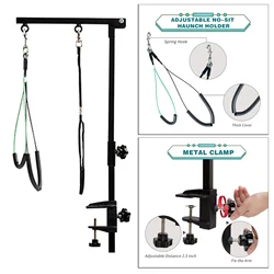 Portable Pet Dog Grooming Table Arm w/Clamp Height Adjustable Foldable Pet Puppy Supply for Bath Desk