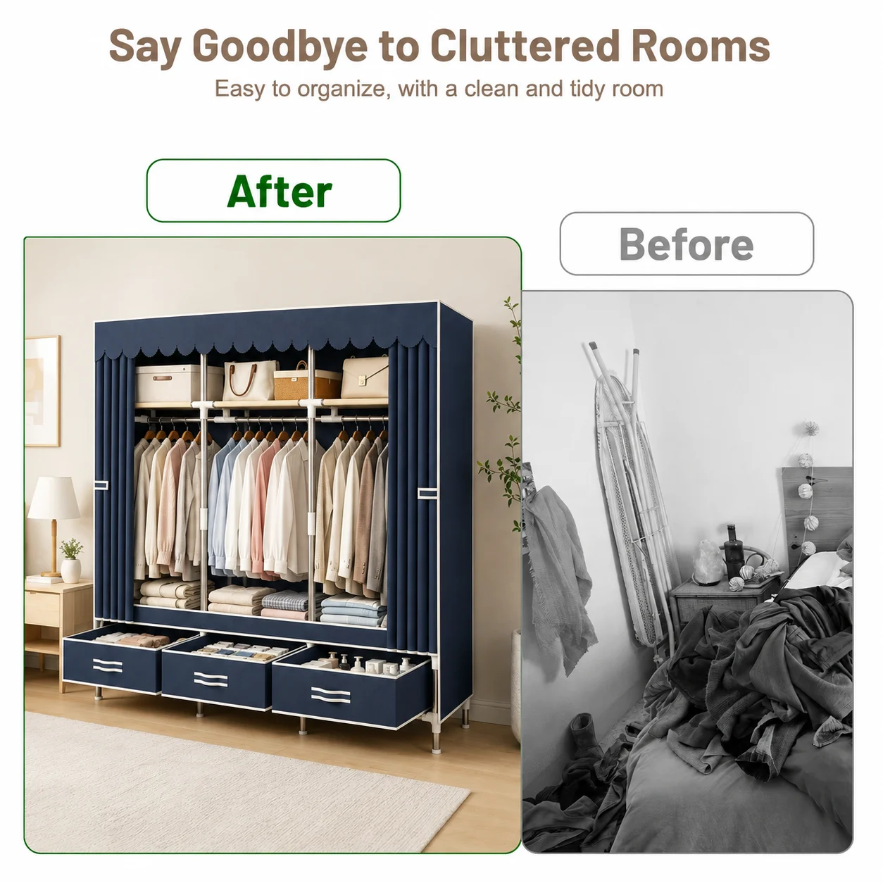 خزانة ملابس متعددة الاستخدامات - مراجعة Wardrobe Closet Portable Fabric Cover وسعره