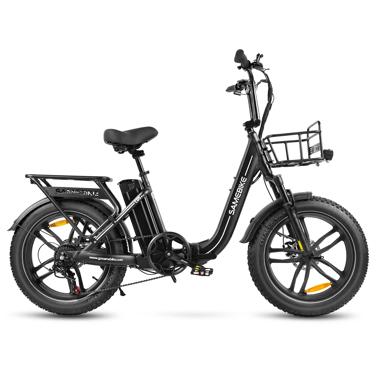 SAMEBIKE C05 Pro Faltbares Elektrofahrrad E-Bike 36V13Ah herausnehmbarer Akku 20”x4.0” Offroad-Fat-Reifen 7 Gänge Magnesiumlegierungs-Felge LCD-Display Elektrofahrrad