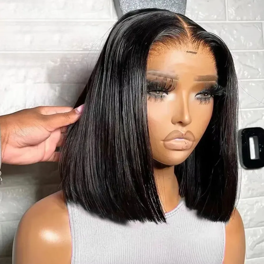 Bob Wig Human Hair Lace Front Wigs Human Hair Human Hair Wigs Hd Transparent 13X4 Straight Lace Frontal Bob Wigs Cheap wigs image 2