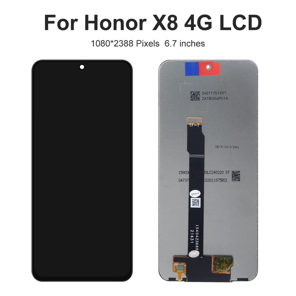 For HUAWEI 6.7''Honor X8 4G For  Honor X8 2022 TFY-LX1 LX2 LX3 LCD Display Touch Screen Digitizer Assembly Replacement