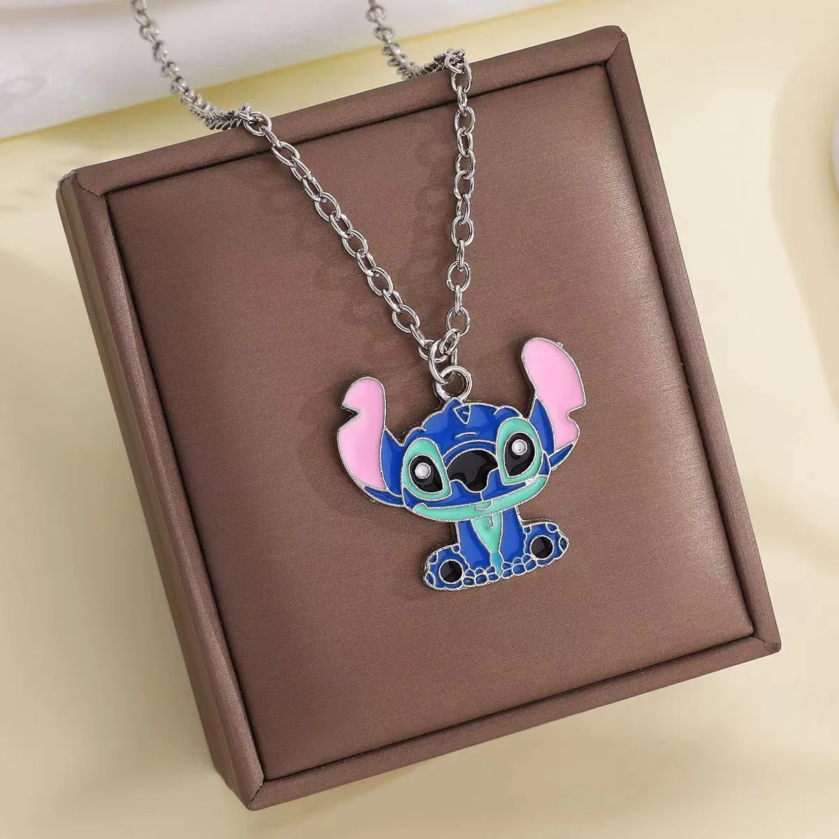 Disney Licensed Lilo & Stitch Couples Pendant Necklaces Adorable Big Ear Stitch Charm Unisex Hip Hop Sweater Chains Heartwarming - Image 6