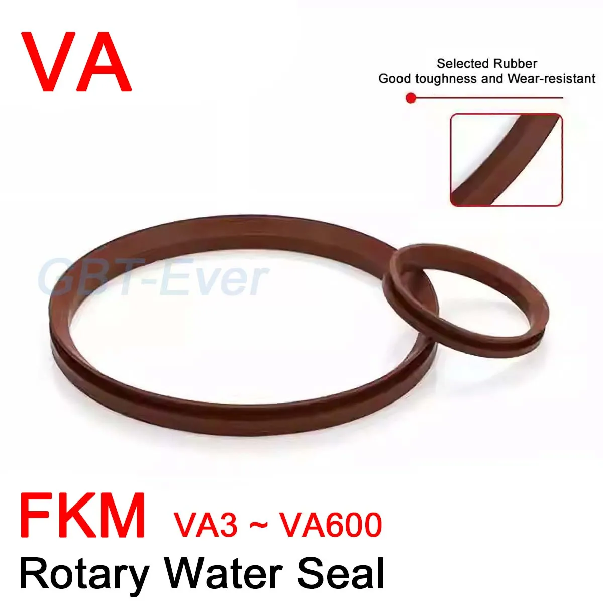 VA-3 VA-4 VA-5 VA-6 VA-7 VA-8 VA-9 ~ VA-600 V Type O Ring Sealing Gasket Cuff FKM Fluorine Rubber Rotary Rod Water Shaft Seal