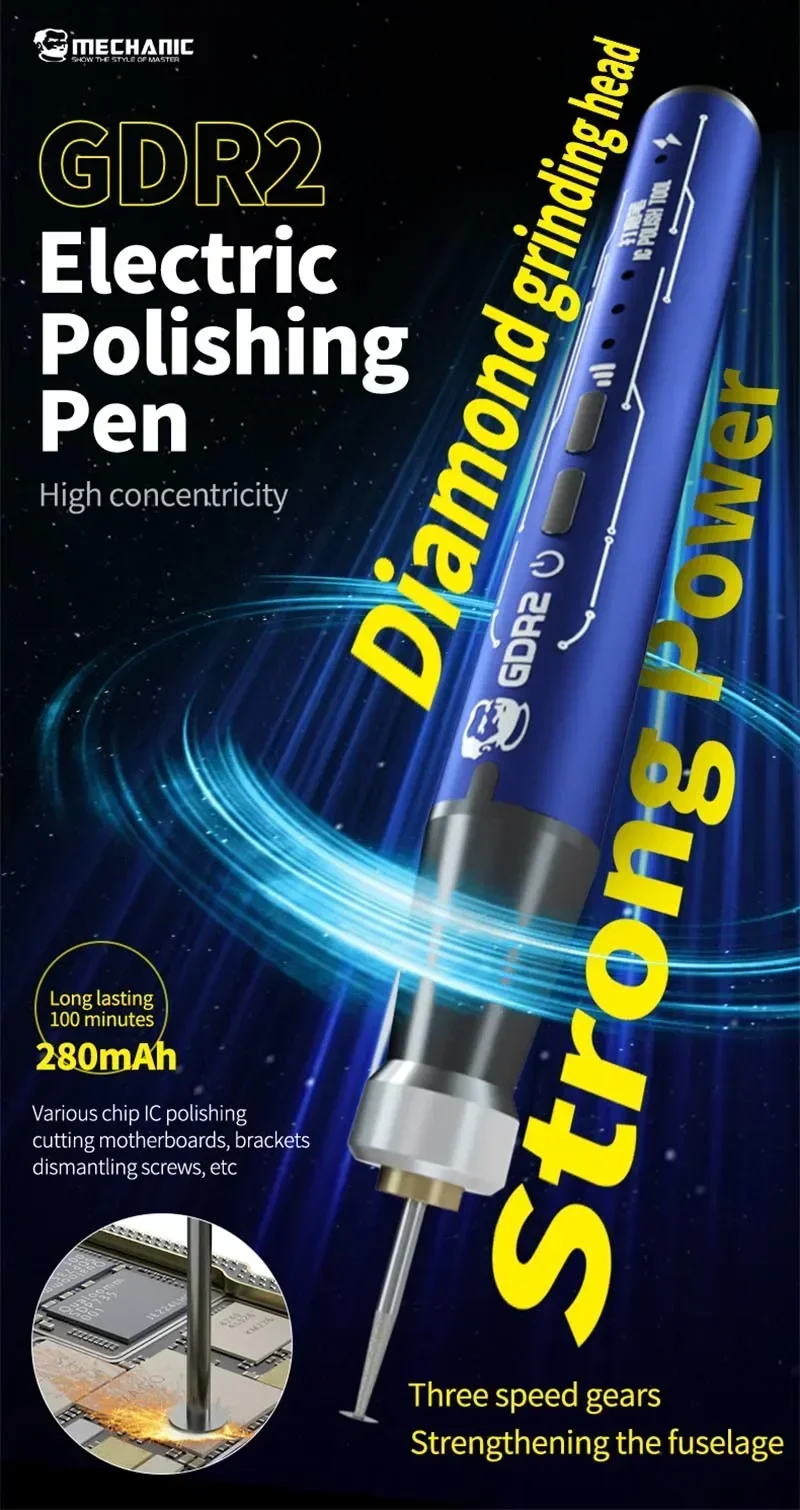 

Portable Multifunctional Polishing Pen for Mobile Phone Repair Electric IC Chip CPU Drilling Cutting Engraving Polisher GDR2