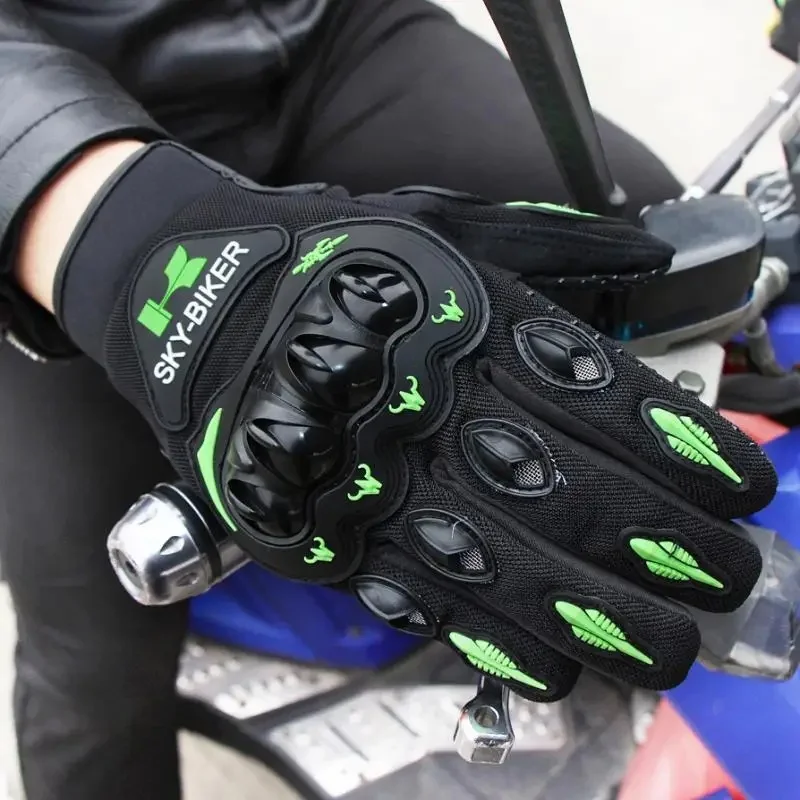 AliExpress Kawasaki Full Finger Motorcycle Gloves Non-slip Wear-resistant Motocross Racing Gloves Touch Screen Moto Biker Gloves