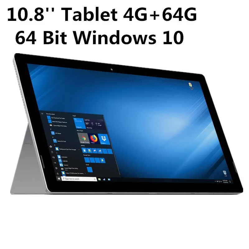 10.8" Windows 10 Tablet PC 64bit Intel Celeron N3450 CPU Quad Core 4GB RAM 64GB ROM 1920 x 1280 Pixel WIFI 8000mAh 2XUSB Port