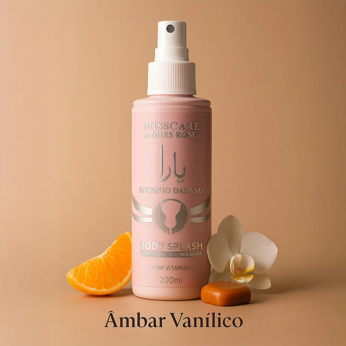 Women's Splash Body Charm of the Wings 200ml - Miss Care by Miss Rôse · Deodorant with Vitamin E · Arabic Inspiration Yar a