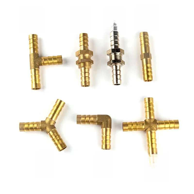 Raccord de tuyau barbelé en laiton, connecteur 2 3 4 voies pour tuyau de 4mm 5mm 6mm 8mm 10mm 12mm 16mm 19mm, raccords de Tube d'eau pagode en cuivre