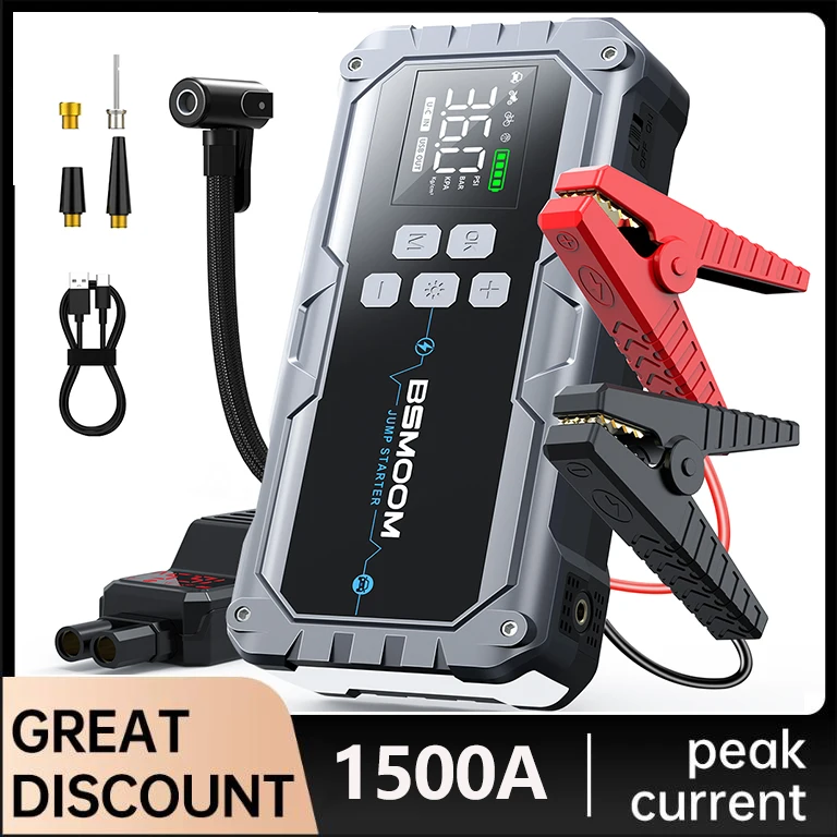 Starthilfegerät 4 in 1, 160 Psi Luftkompressor, Powerbank 26800 mAh, Notfall-Booster für Autobatterien, tragbares Startgerät, tragbare Powerstation, Autobatterie-Ladegerät-Booster