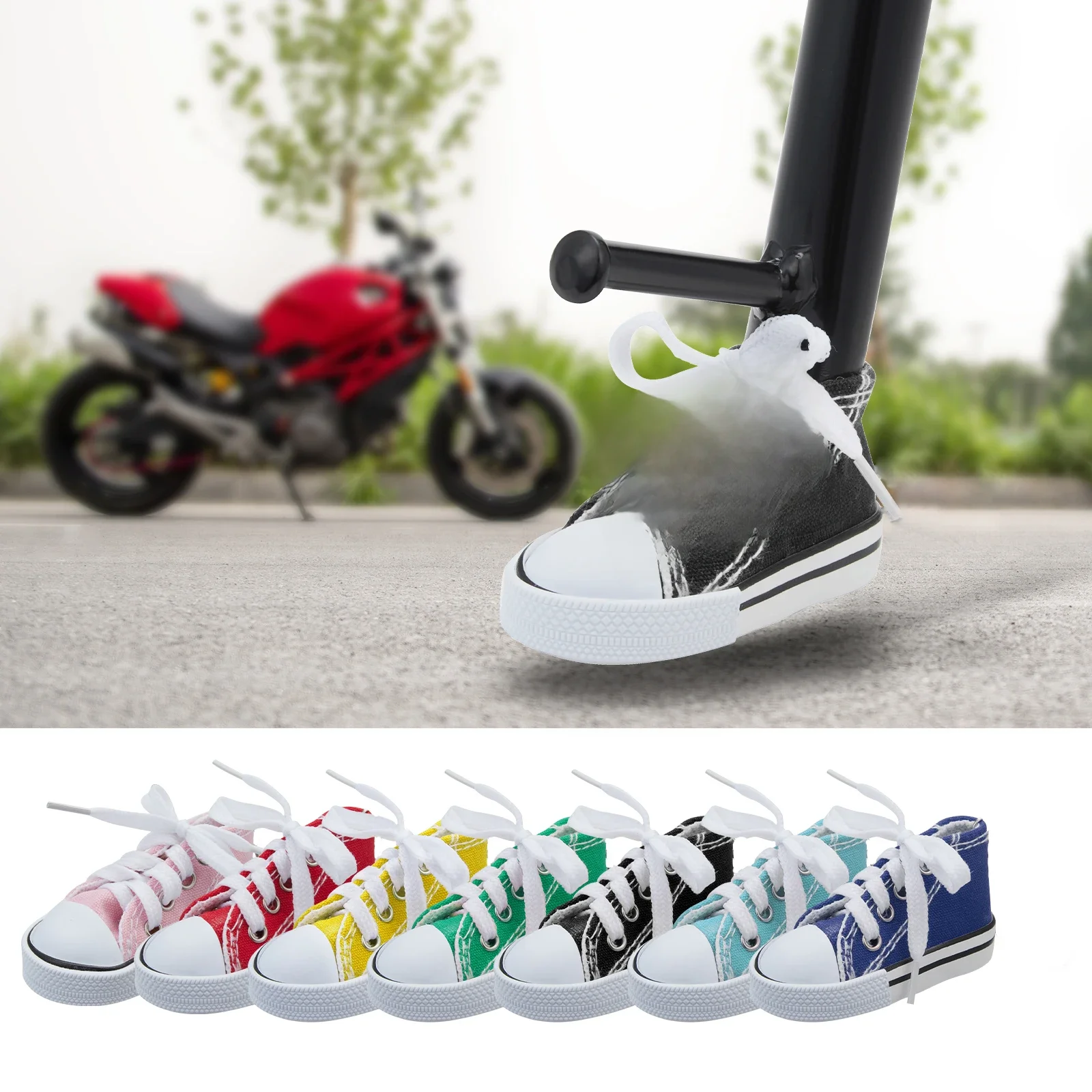 AliExpress NONE Motorcycle Side Stand Funny Cute Mini Shoe Foot Support Motor Bicycle Kickstand Tripod  Motor /Bike Kickstand Mini Canvas Shoes