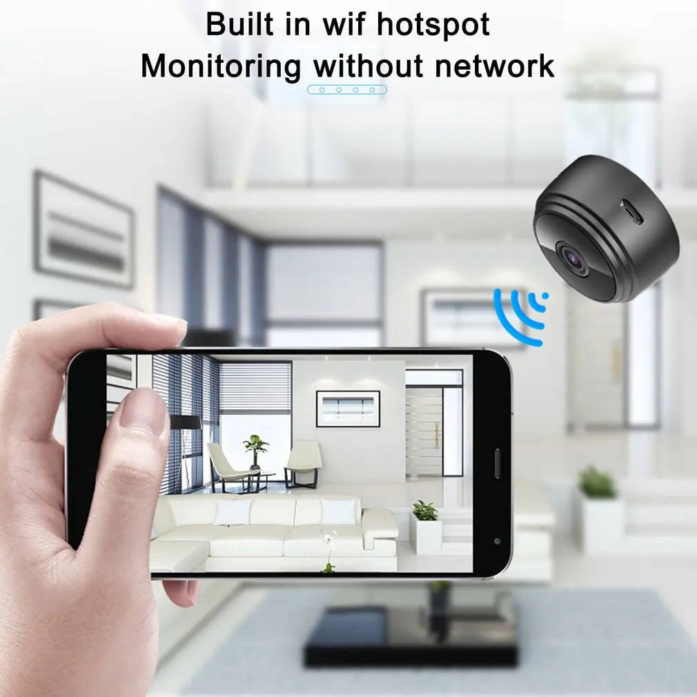 

Cemera Mini A9 1080P High Definition WIFI CCTV IP White Voice Video Security Wireless Security Cameras