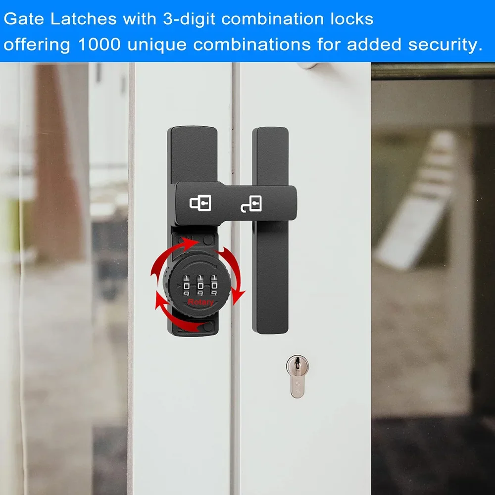 قفل مركب مضاد للسرقة لباب المنزل ، 3 أرقام ، قفل مركب للحمام ، خزانة نبيذ مع كلمة مرور ، أمان متين ، سبيكة زنك #2