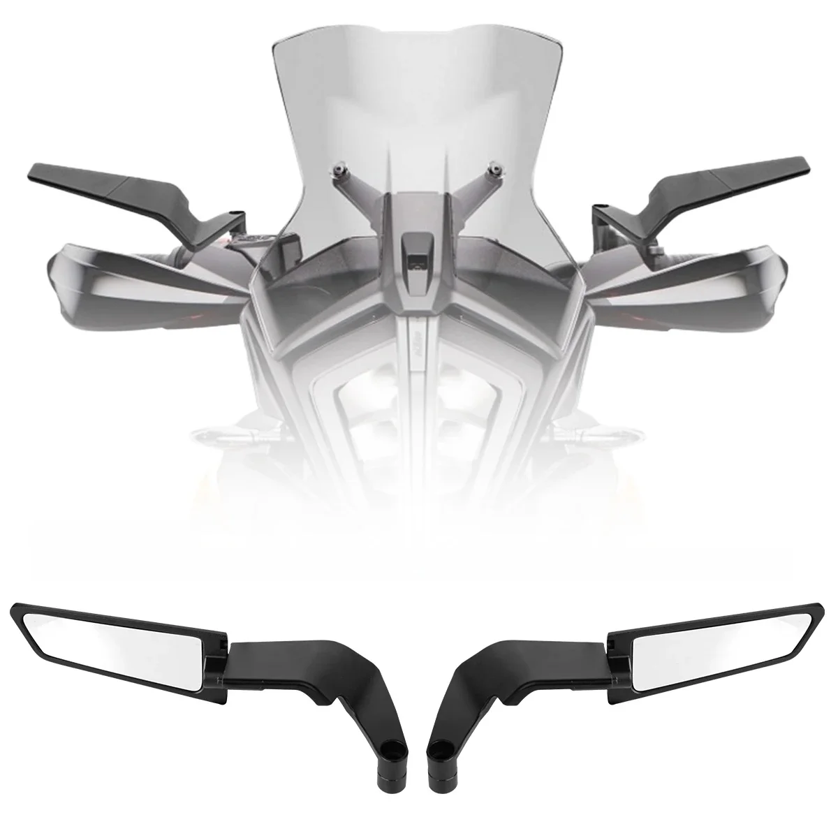 Lusterka motocyklowe Stealth Winglets zestawy lusterek regulowane lusterka dla Kawasaki Honda Aprilia Benelli Suzuki Harley BMW Triumph — zdjęcie 2