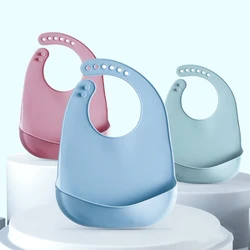 Bavoirs imperméables en silicone souple pour bébé, articles d'alimentation solide pour fille et garçon