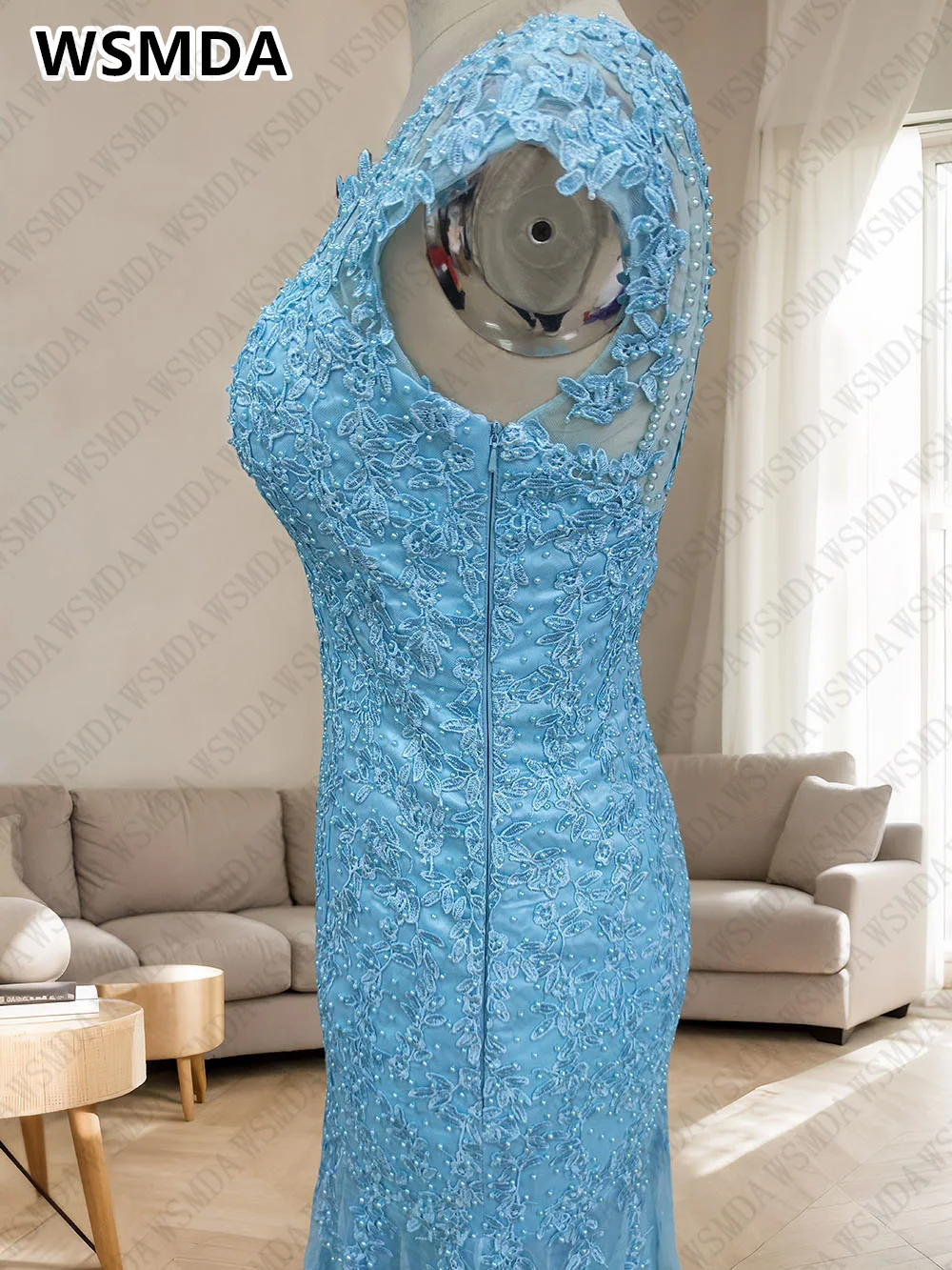 Vestidos de encaje para madre de la novia, vestido de fiesta de boda, cuello en v, ilusión en la espalda, vestidos de noche formales