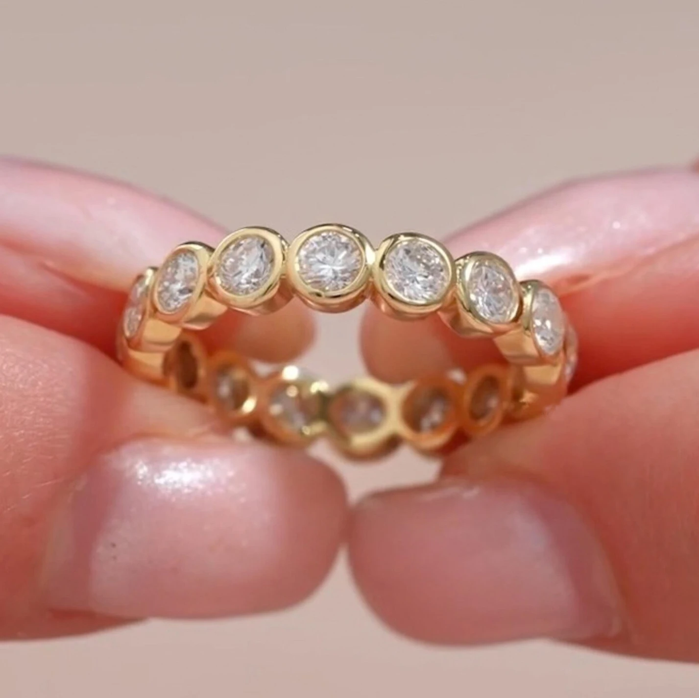 Set Cincin Moissanite dengan B - Moissanite Eternity Band Ring Stackable ulasan dan harga