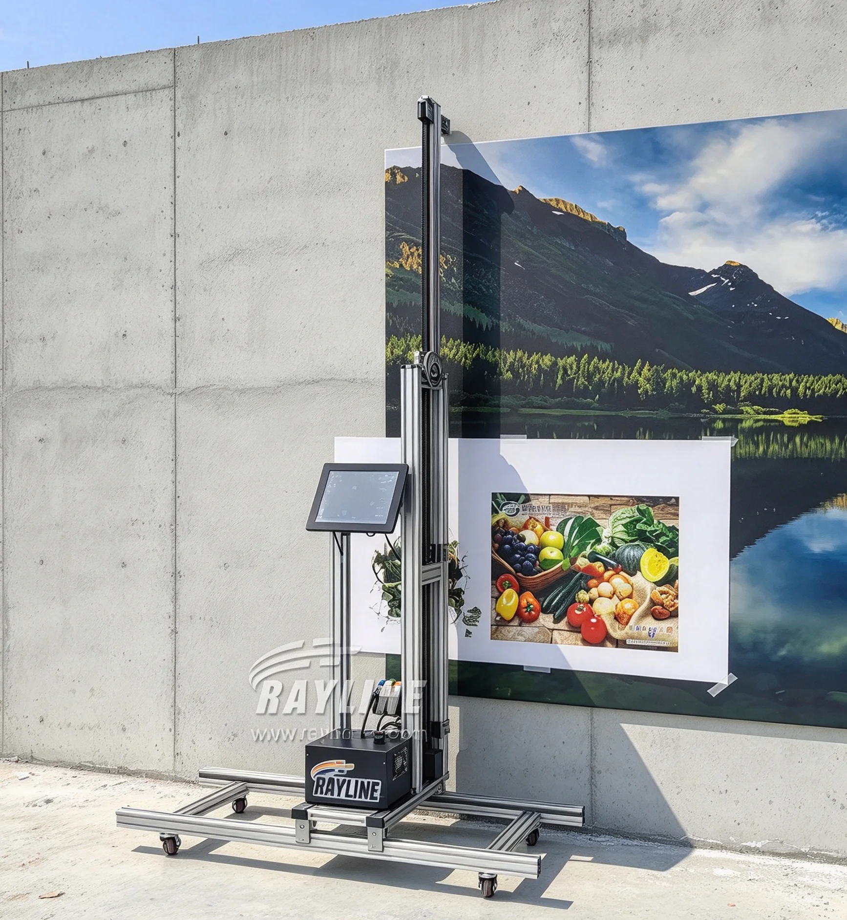 Portable 3D Vertical Wall Printer AI 4K 9600DPI Wall Printing Machine Glass Wood Ceramic Printing UV Ink