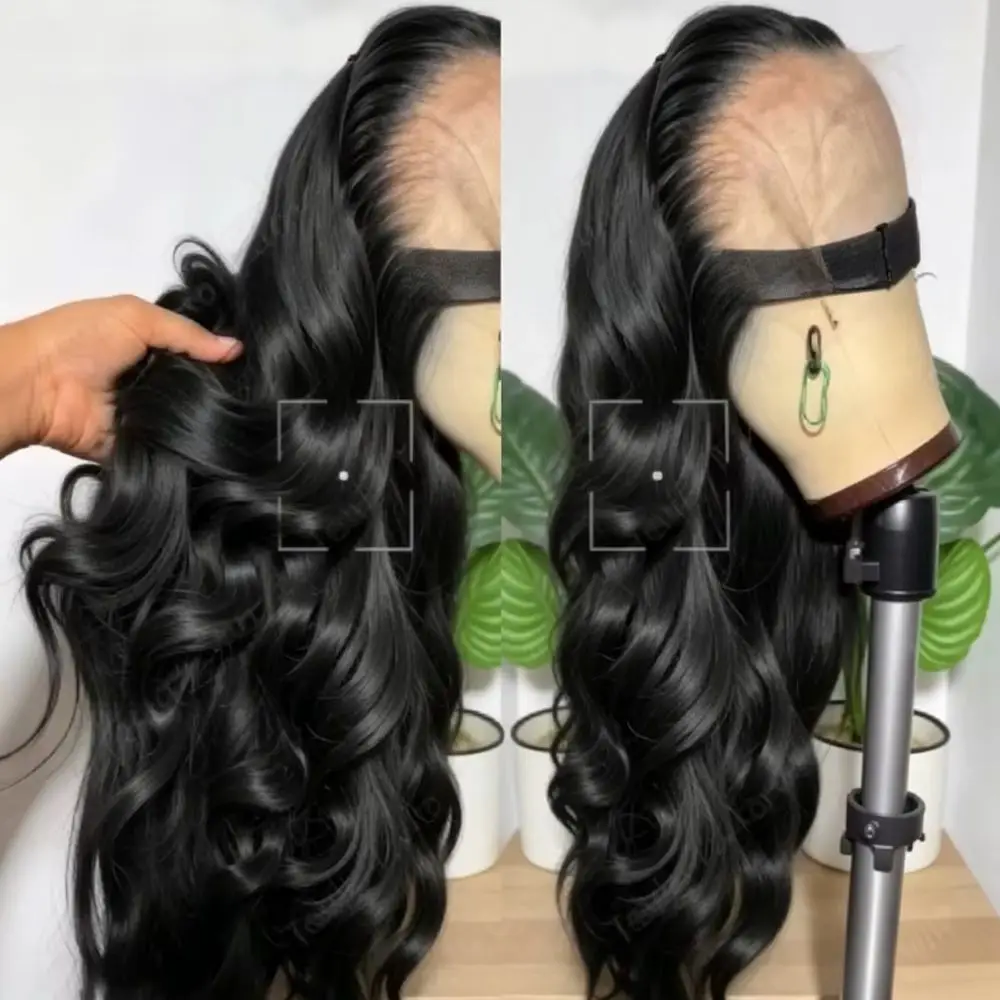 30 32 Inch Body Wave 100% Human Hair Wig Transparent Lace Front Wig 200 Density 13x4 Lace Frontal Glueless Wig For Black Women