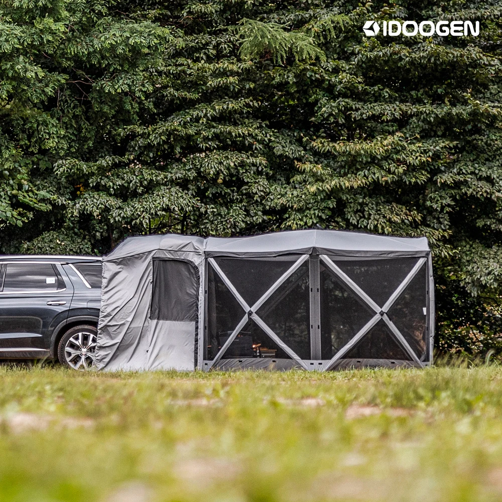 IDOOGEN المثمن سيارة التخييم خيمة لرسو السفن المأوى قبة قماش القنب قذيفة خيمة سيارة نوع الدعم الذاتي