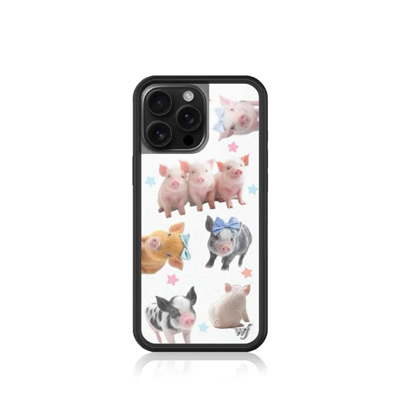 

Wlidflower cute Pigland hummingbird phone case for iPhone 13 12Pro 15 14plus 16promax Angel 16 15Pro 14 strawberry bottom cover