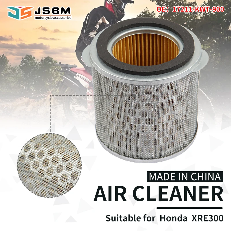 JSBM Motorcycle Engine Air Filter Air Intake Filter Element Cleaner For HONDA XRE300 XRE 300 OEM17211-KWT-900 Air Intake Filter