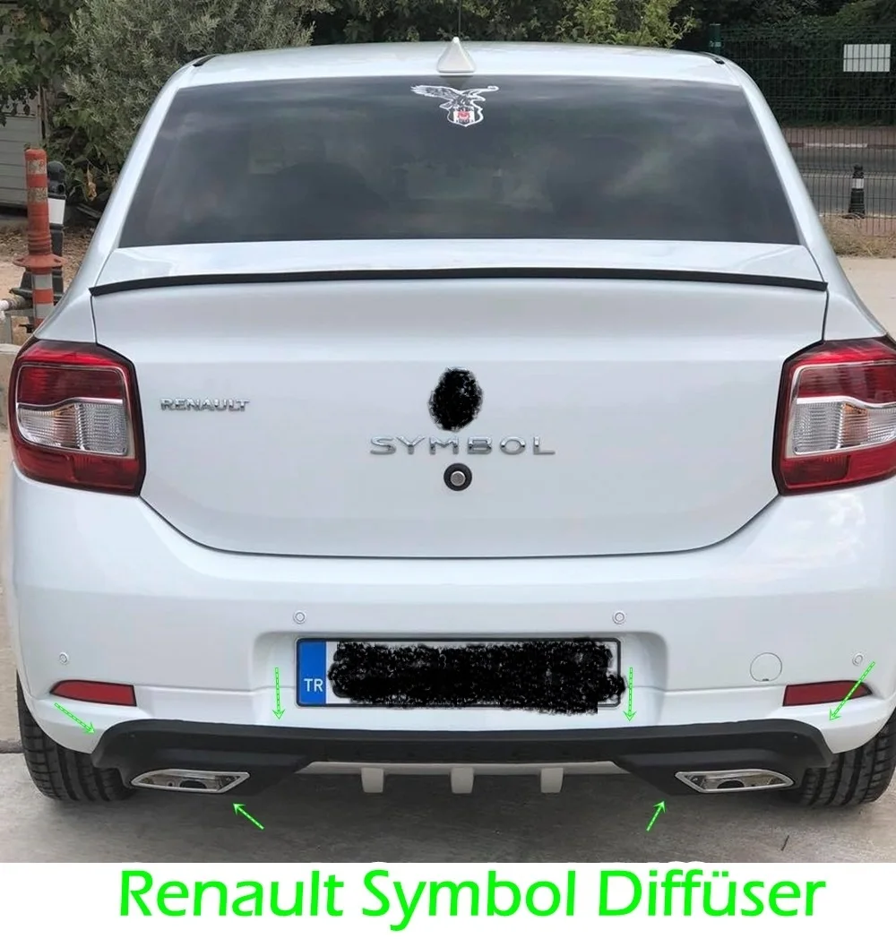 For Renault Symbol Diffuser Rear Bumper Extension Attachment Car Styling Auto Universal Sill Spilitter Accessory Ornament Sport