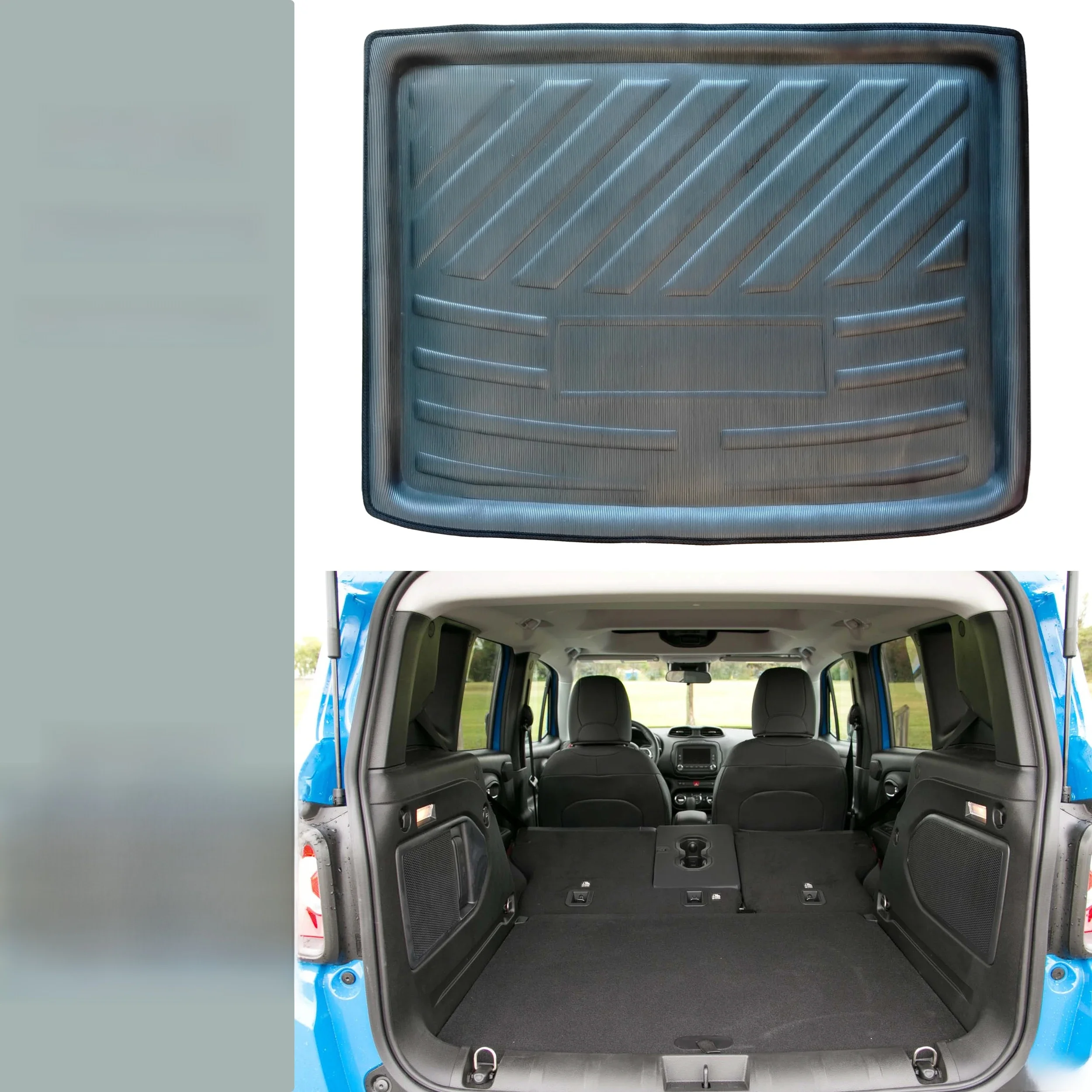 Dla Jeep Renegade BU 2014 2015 2016 2017 2018 2019 Samochodowa mata tylnego bagażnika Kopasowana wykładzina bagażnika Taca podłogowa 3D EVA Akcesoria — zdjęcie 2
