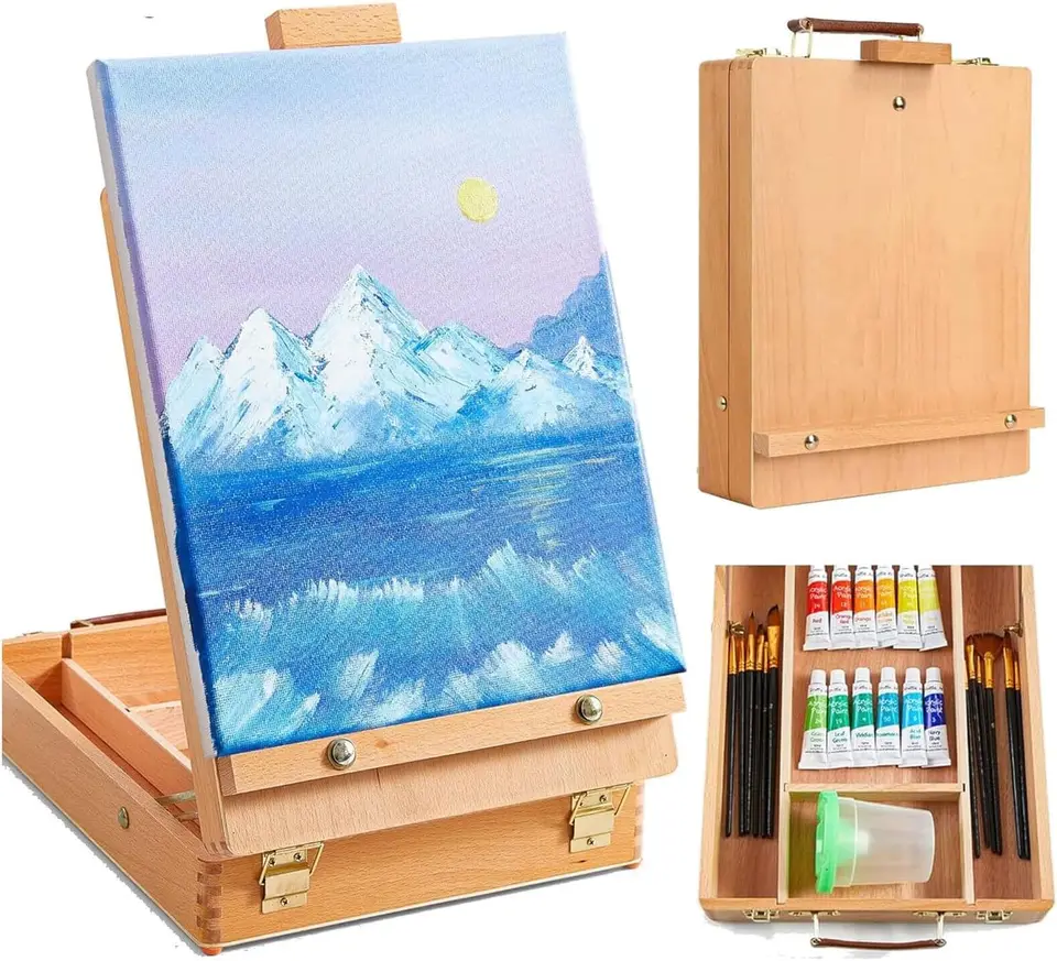 Adjustable Wooden Tabletop Easel for Art