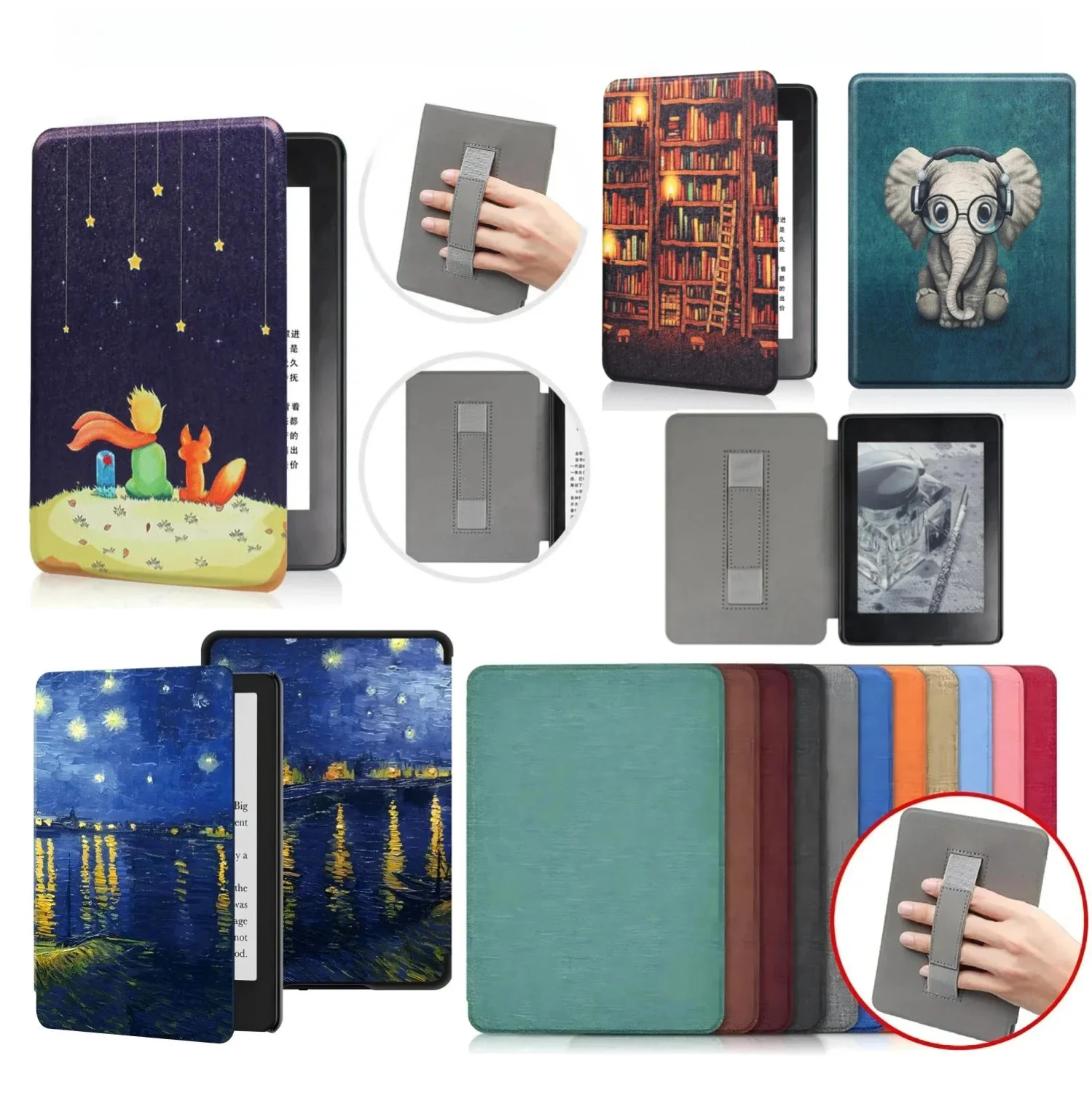Dla Kindle Paperwhite 7. 6. 5. generacji Etui 6-calowe etui ze skóry PU z paskiem na rękę DP75SDI EY21 Paperwhite 3 2 1 Cover — zdjęcie produktu 7
